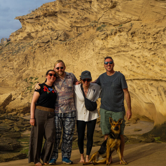 Visitors on guided tour in Timlalin dunes Morocco experience